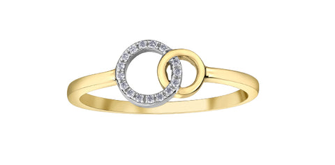 10kt Yellow Gold Circles Diamond Ring