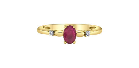 Yellow Gold Ruby & Diamond Ring