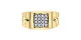 Men's Yellow Gold Pavé Diamond Ring