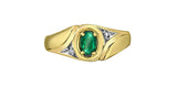 Men's Gold Emerald Diamond Ring