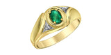 Men's Gold Emerald Diamond Ring