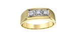 Men's Yellow Gold Three Diamond Ring