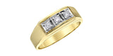 Men's Yellow Gold Three Diamond Ring