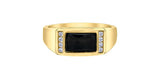 Men's Yellow Gold Onyx Diamond Ring
