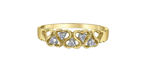 Yellow Gold Diamond Heart Band