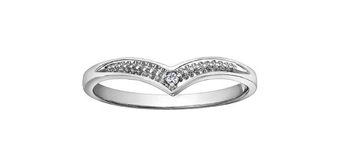 White Gold Chevron Diamond Ring