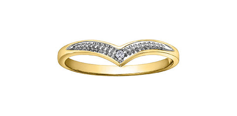 Yellow Gold Chevron Diamond Ring