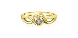 Yellow Gold Diamond Heart Ring