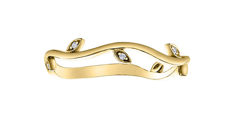 10kt Yellow Gold Leaf Diamond Ring