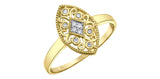Gold Diamond Filigree Ring