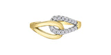 Yellow Gold Interlocking Diamond Ring