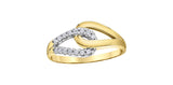 Yellow Gold Interlocking Diamond Ring