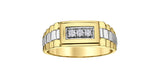 Mens Two-Tone Gold 3 Diamond Ring