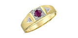 Men's Gold Ruby Diamond Ring