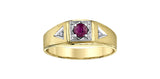 Men's Gold Ruby Diamond Ring