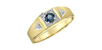 Men's Yellow Gold Sapphire Diamond Ring