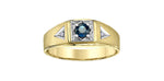 Men's Yellow Gold Sapphire Diamond Ring