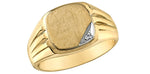 Men's Yellow Gold Signet Diamond Ring