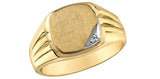 Men's Yellow Gold Signet Diamond Ring