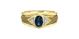 Men's Gold Sapphire Diamond Ring