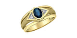 Men's Gold Sapphire Diamond Ring