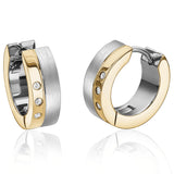 ITALGEM STEEL BEZEL CZ EARRINGS