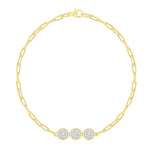 Yellow Gold Diamond Paperclip Bracelet