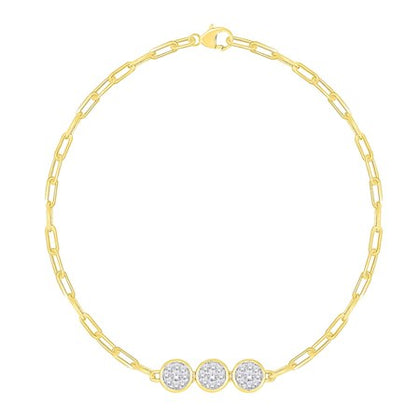 Yellow Gold Diamond Paperclip Bracelet