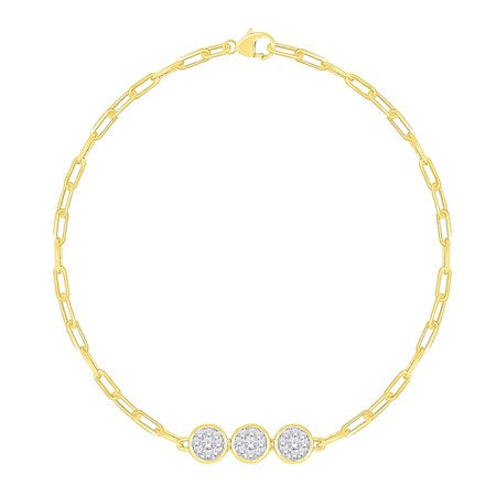 Yellow Gold Diamond Paperclip Bracelet