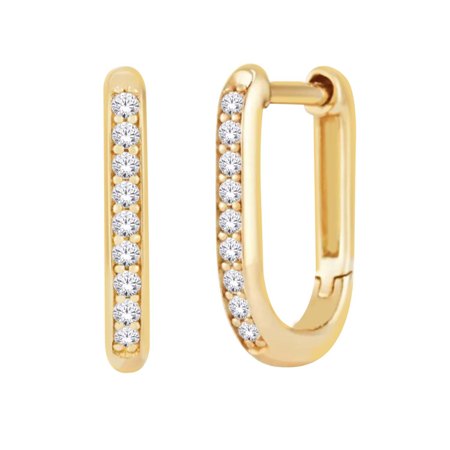 10kt Yellow Gold Diamond Hoop Earrings