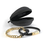 ITALGEM Agate Beads and Leather Bracelet Stack With Travel Case