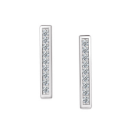 Sterling Silver Bar Crystal Earrings