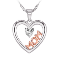 Sterling Silver Mom Heart Necklace