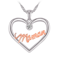 Sterling Silver Maman Heart Necklace