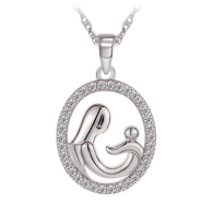 Sterling Silver Mother with Child Necklace
