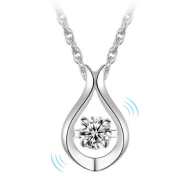 Sterling Silver Dancing Crystal Necklace