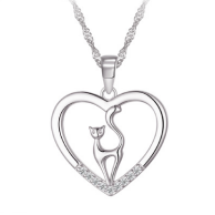 Sterling Silver Cat Necklace