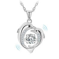 Sterling Silver Dancing Dolphin Necklace