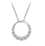 Sterling Silver Crystal Circle Necklace