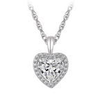 Sterling Silver Crystal Heart Necklace