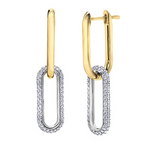 Yellow Gold Paperclip Diamond Earrings