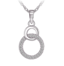 Sterling Silver Crystal Interlocking Circles Necklace