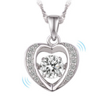 Sterling Silver Dancing Crystal Heart Necklace