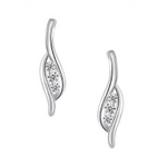 Sterling Silver Crystal Twist Earrings