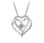 Sterling Silver Double Heart Necklace