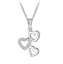 Sterling Silver Triple Heart Necklace