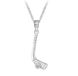 Sterling Silver Hockey Stick Necklace