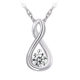 Sterling Silver Infinity Twist Crystal Necklace