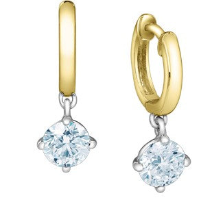 Lab Grown Diamond Hoop Dangle Earrings 1.00ct tw