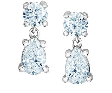 Lab Grown Diamond Dangle Earrings .76ct tw